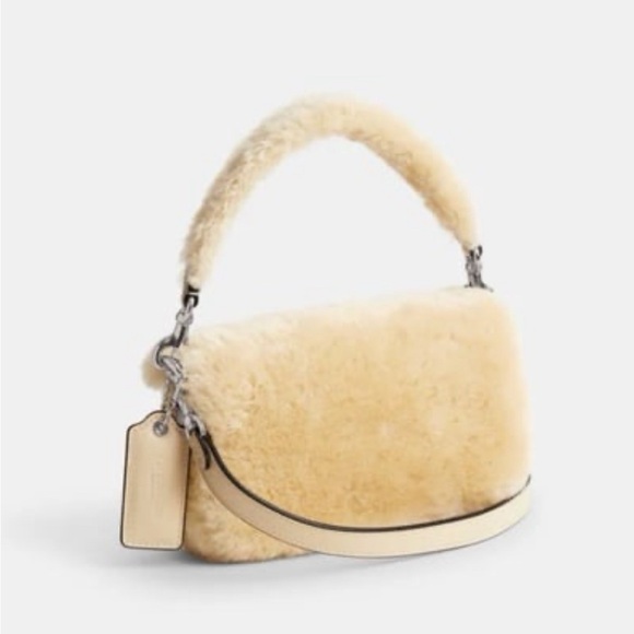 New Coach CC444 Pillow Tabby Shoulder Bag 18 In Shearling IN CREAM - Picture 8 of 8